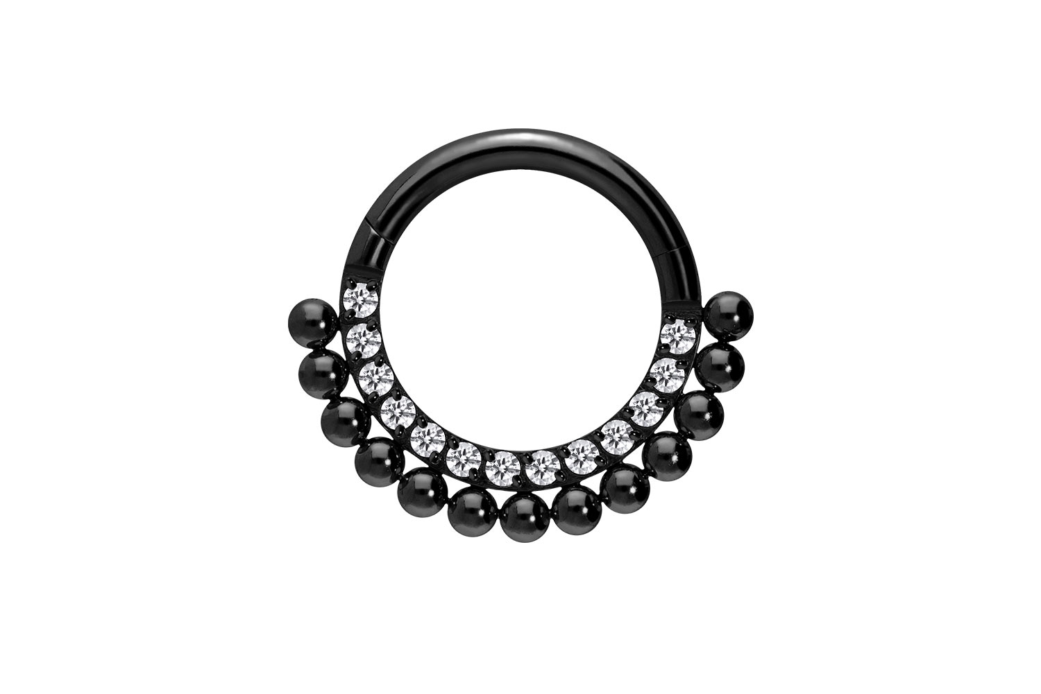 Titan Segmentring Clicker EINGEFASSTE KRISTALLE + KUGELN